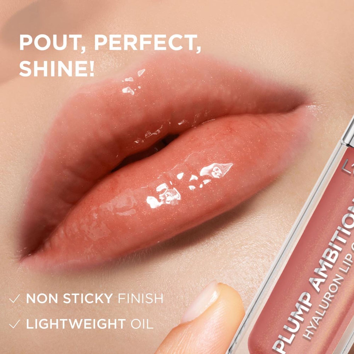 L'Oreal Paris Plump Ambition Hyaluron Lip Oil for fuller, bouncier lips - 650 Nude Macaron