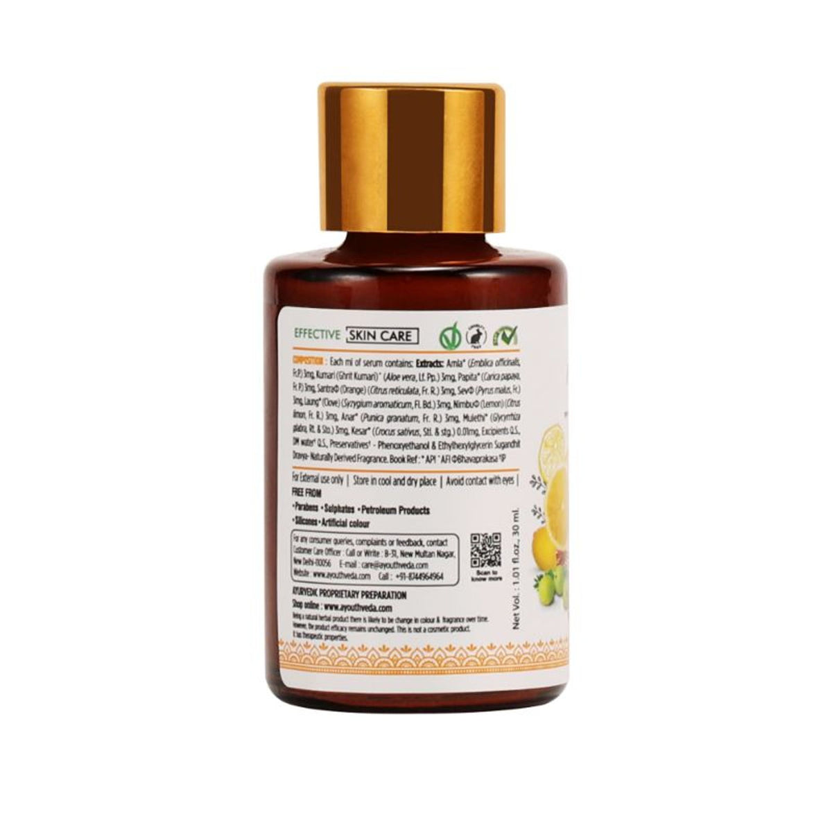Ayouthveda Vitamin-C Face Serum with 3X Vitamin-C & Saffron to Boost Glow & Even Skin Tone