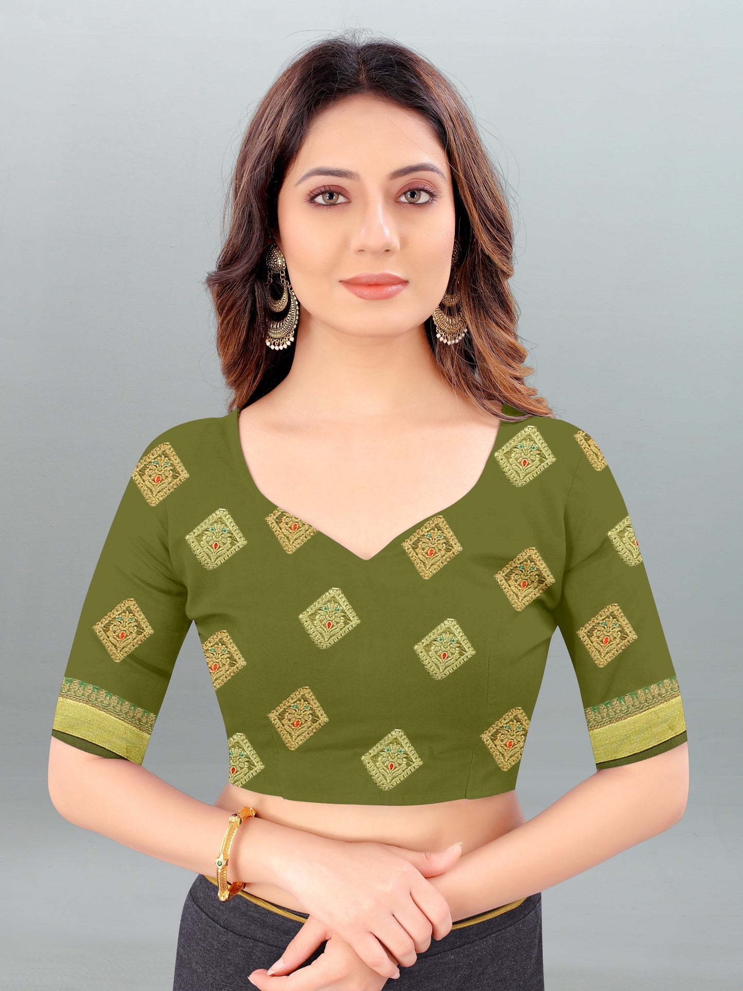 Dhiyona GR Women's Aksaya Pickle Green Organza Saree