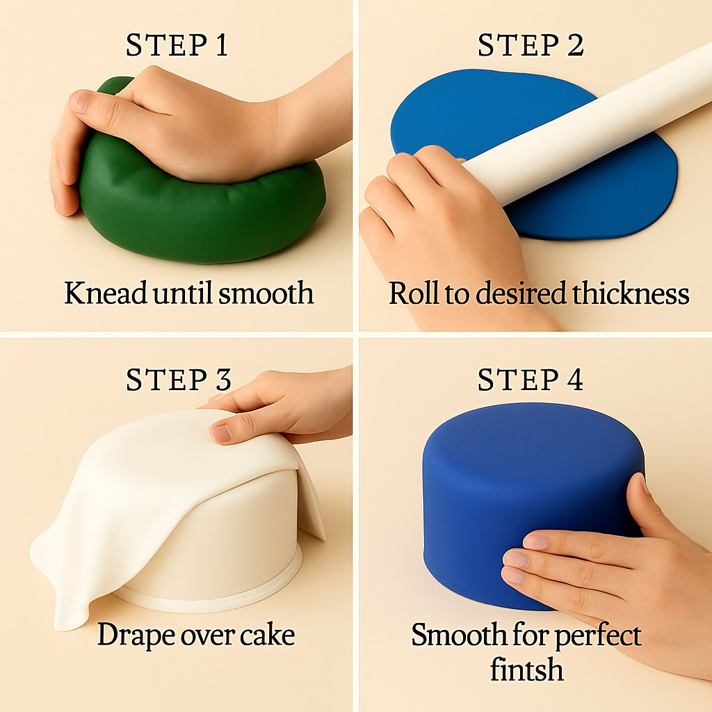 Confect Multipack of White, Electric Blue, Emerald Green and Royal Blue Sugarpaste 23
