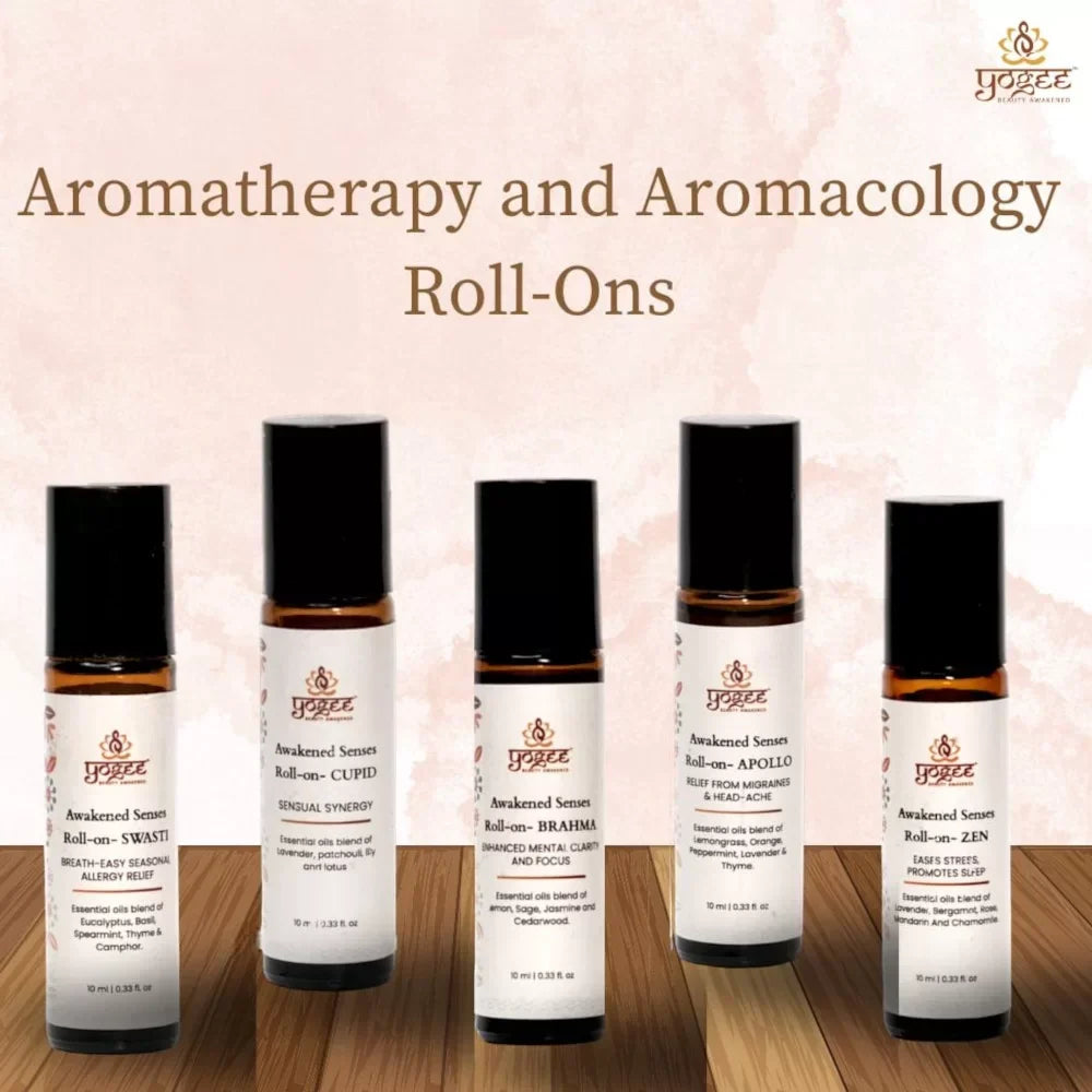 Yogez Awakened Senses Temple Roll-On- SWASTI- Aromatherapy blend for seasonal allergy relief