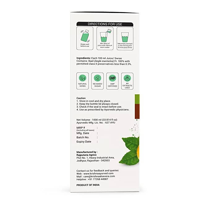 Krishna's Herbal & Ayurveda Bael Juice - Indyancart