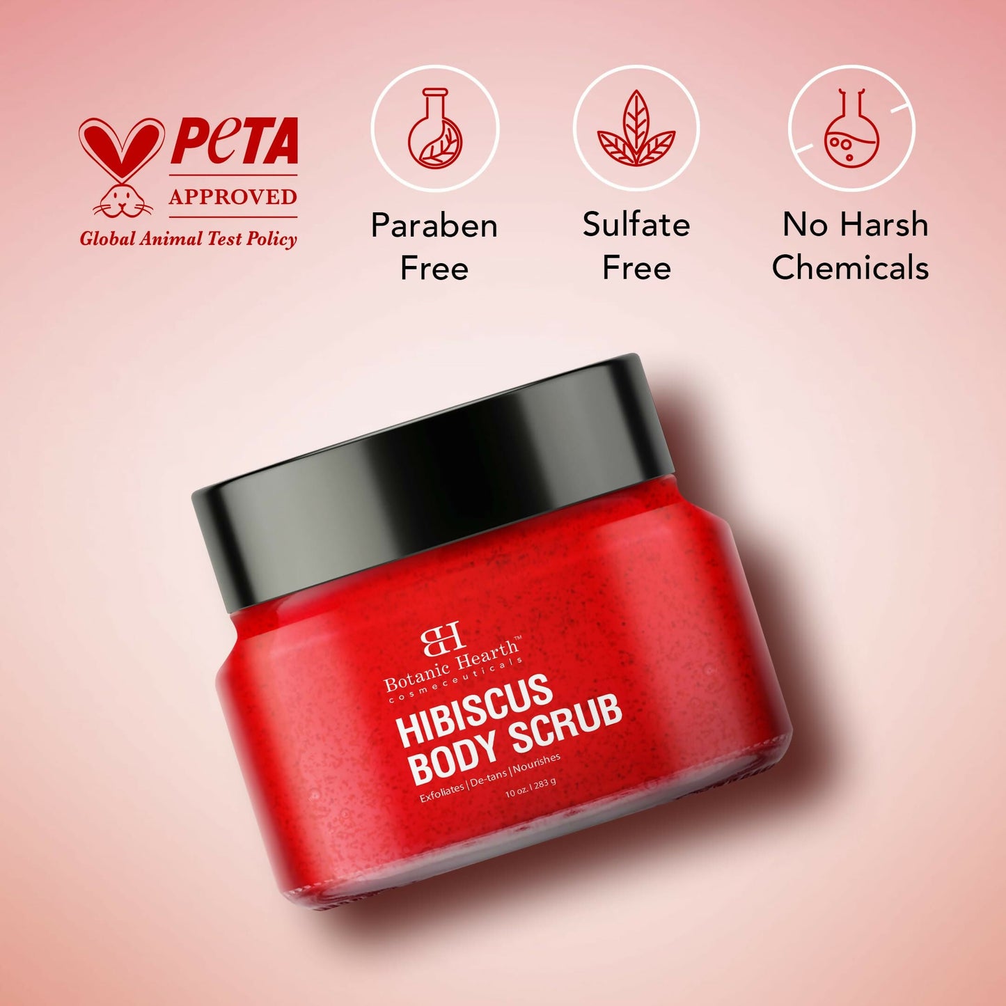 Botanic Hearth Hibiscus Body Scrub For Brighter, Smoother, Hydrated & Moisturized Skin