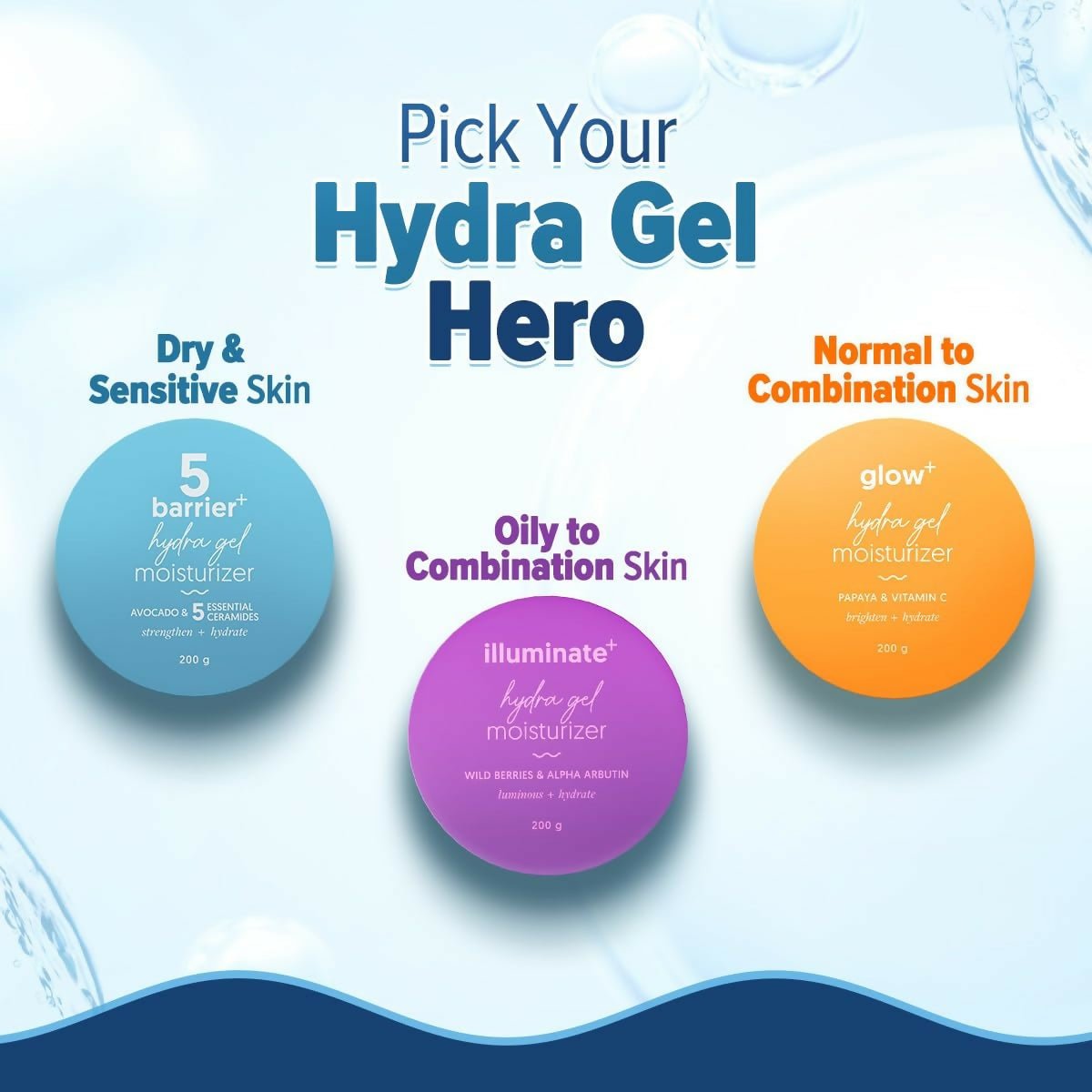 Aqualogica Glow+ Hydra Gel Moisturizer with Vitamin C and Papaya, non-sticky, quick-absorbing face moisturizer for glowing skin