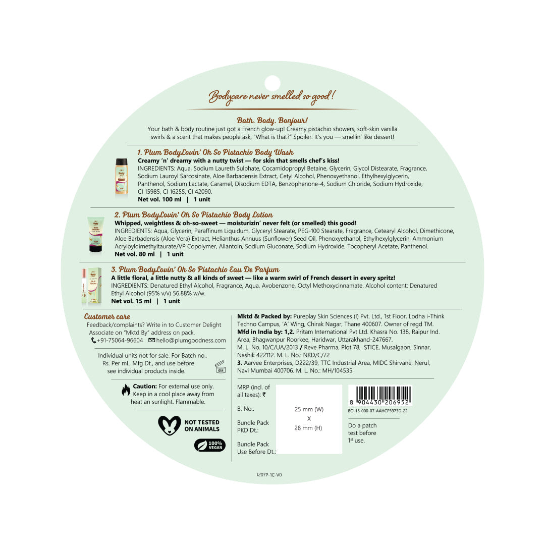 Plum Goodness Oh So Pistachio Bath & Body Gift Set by BodyLovin'