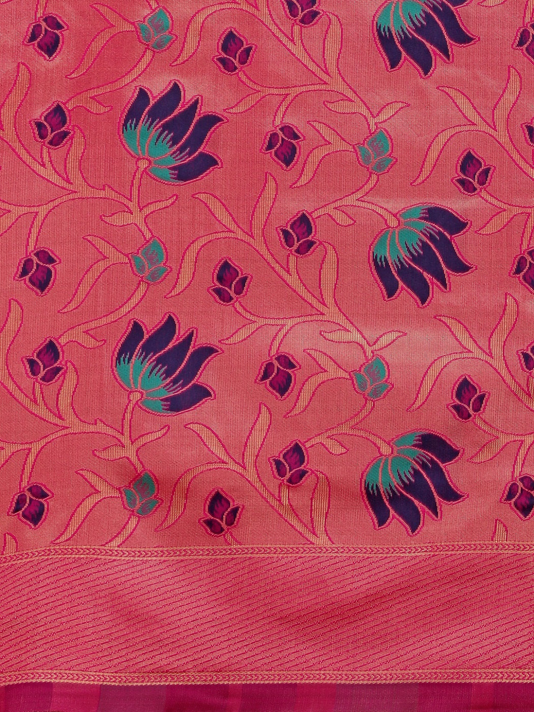 Dhiyona RV Women's Banarasi Cotton Silk With Zari Weaving Saree With Blouse ( KVD1271 )