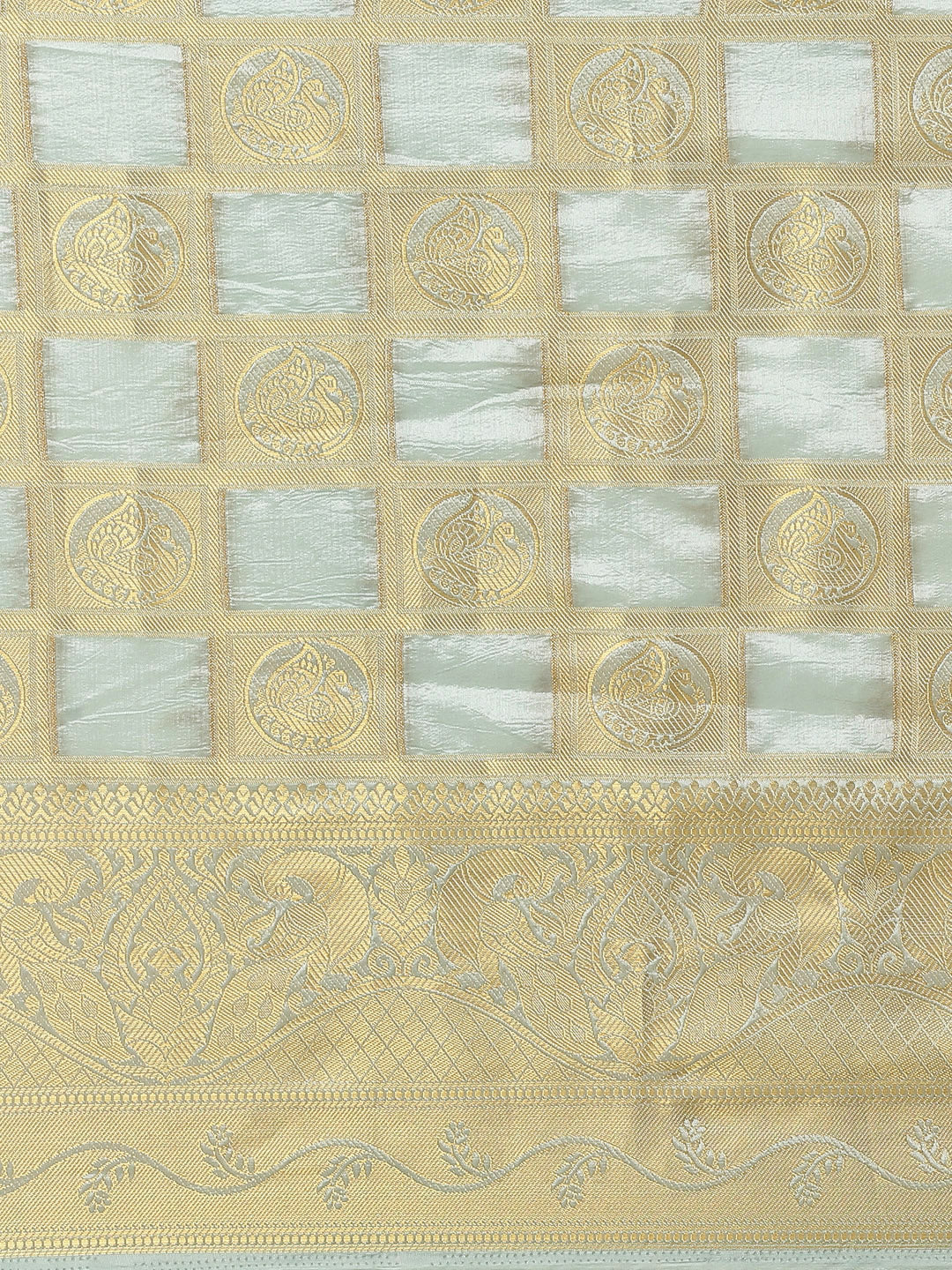 Indyancart RV Women's Royal Banarasi Cotton Silk Zari Woven Saree with Matching Blouse ( KVD1696 )