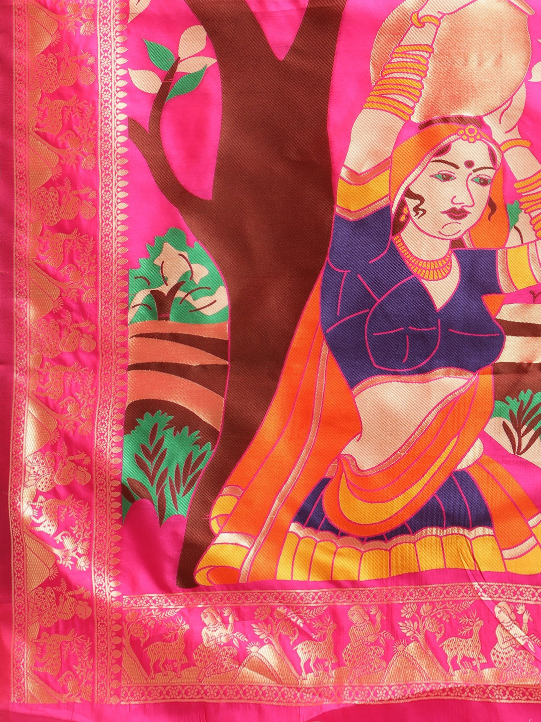 Dhiyona RV Women's Banarasi Jacquard With Zari Weaving And Printed Saree ( KVD1436 )