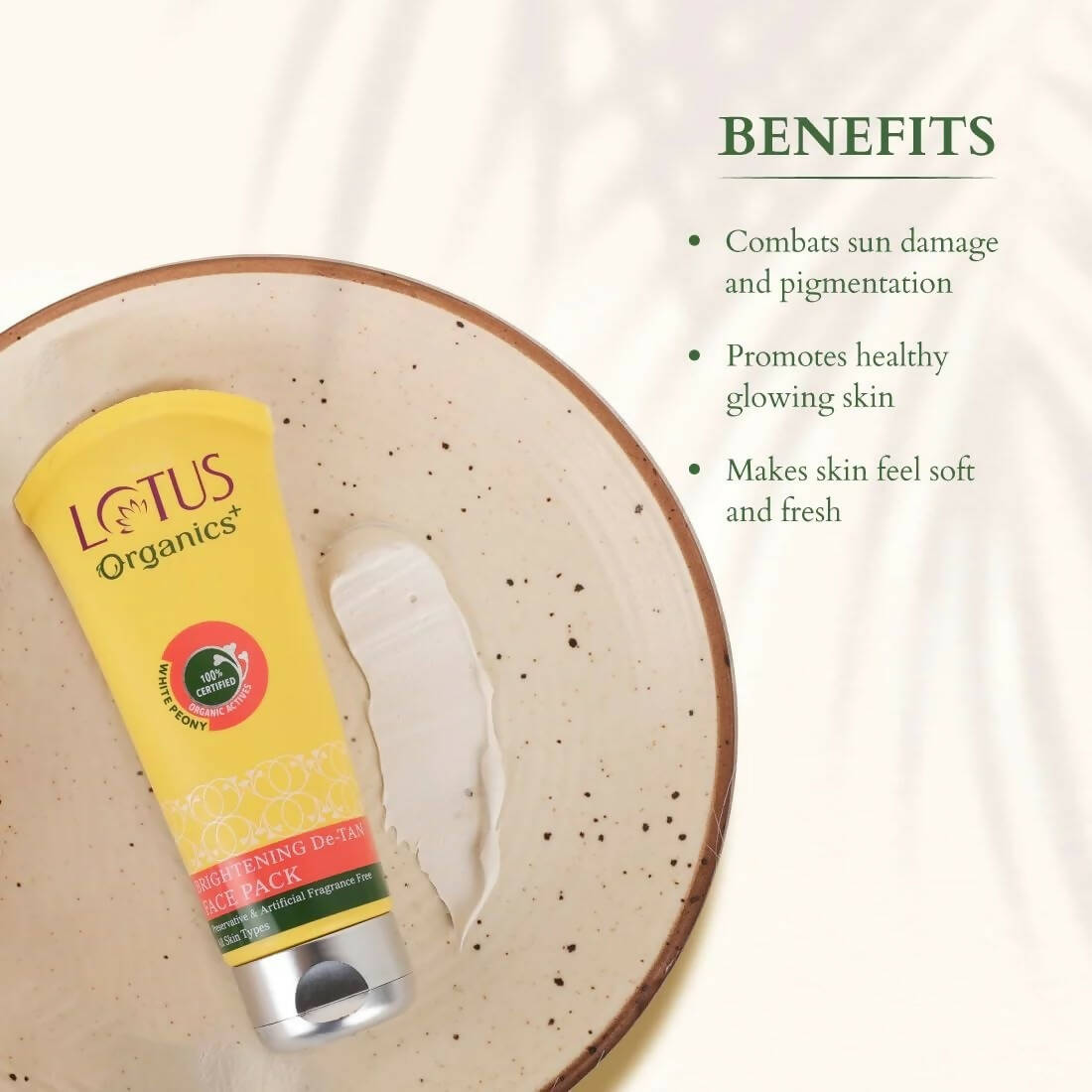 Lotus Organics+ Brightening De-Tan Face Pack - Indyancart