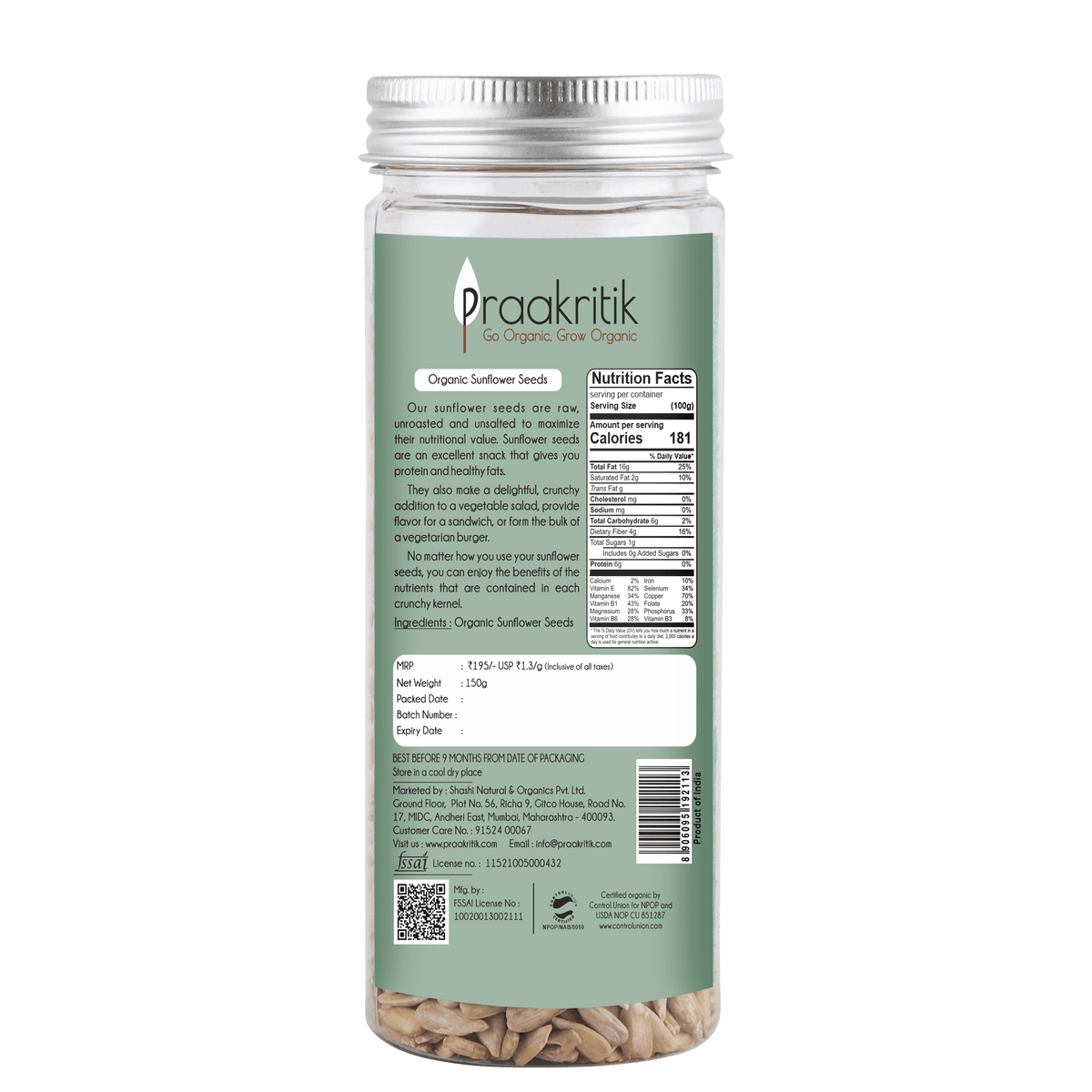 Praakritik Organic Sunflower seeds
