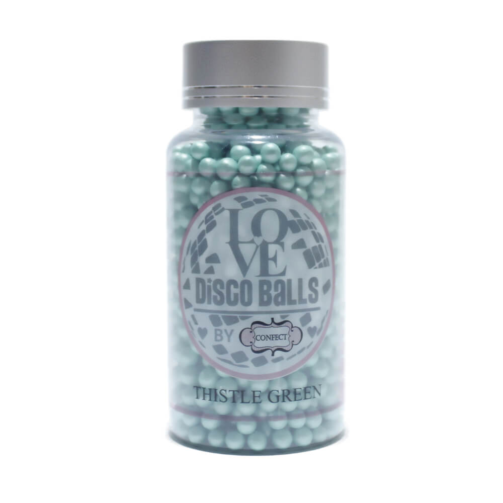 Confect Thistle Green Disco Balls Sprinkles 6 MM