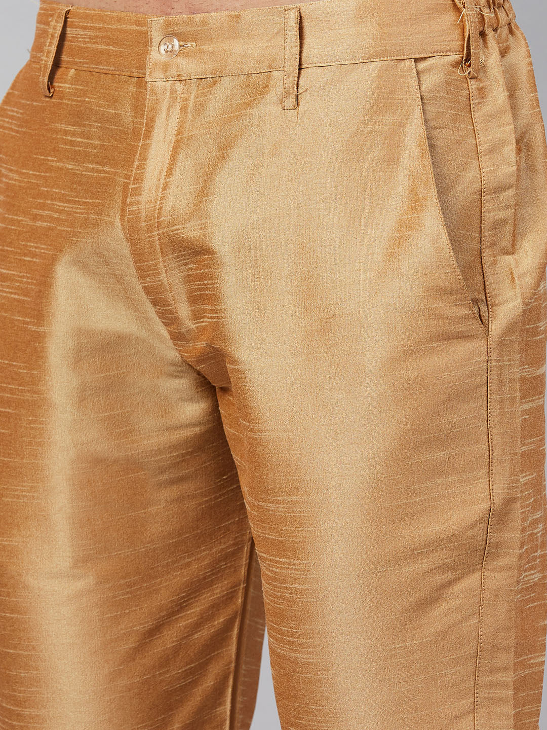 Men's Cream Cotton Blend Pathani Kurta Pyjama Set