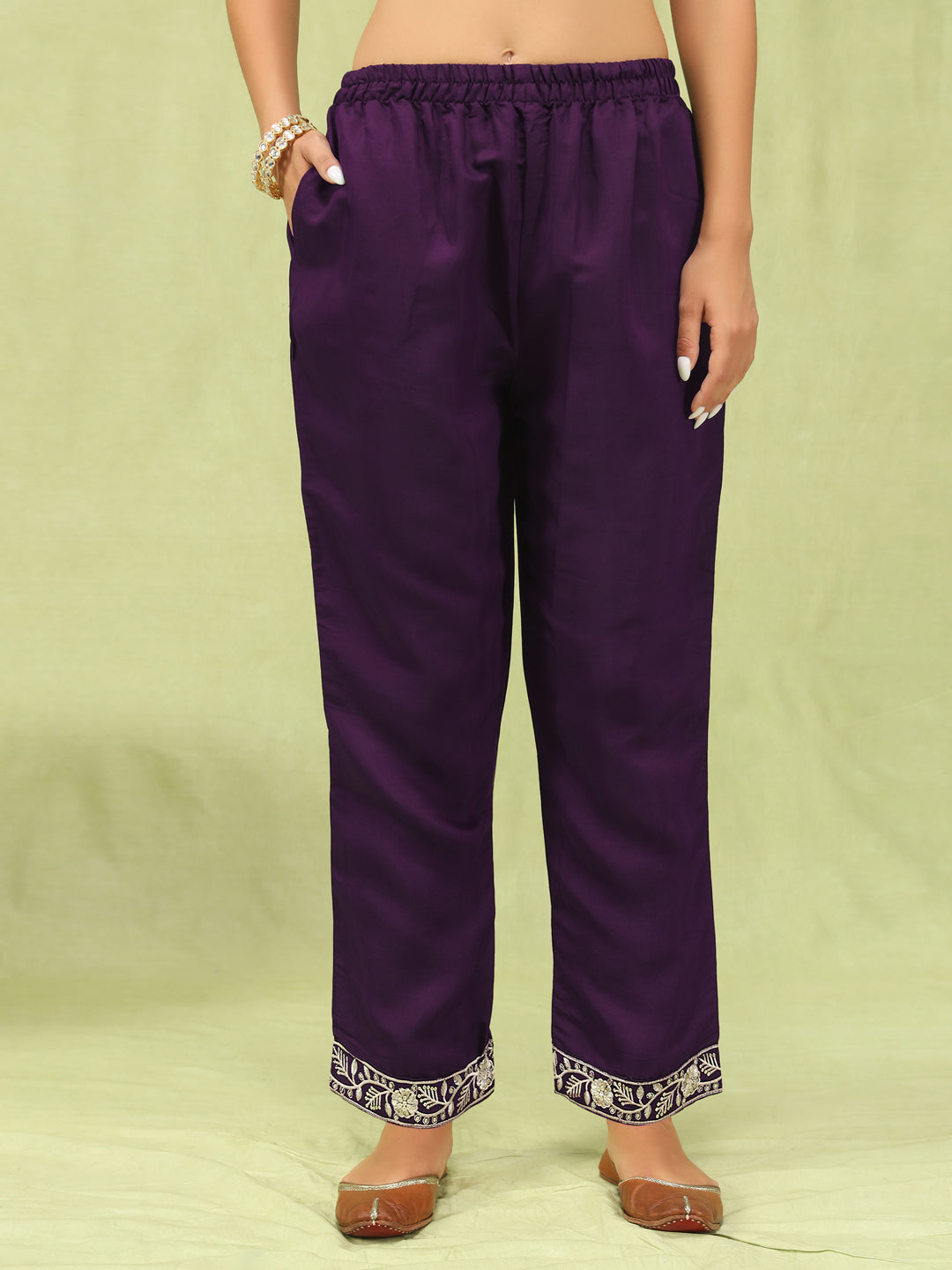 Dhiyona VV Abhaya Womens Viscose Roman Silk Embroidery Straight Kurta Pant with Dupatta Set