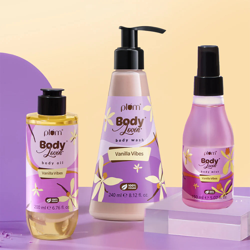 Plum Goodness Vanilla Vibes Shower-Moisturize-Mist Trio by BodyLovin'