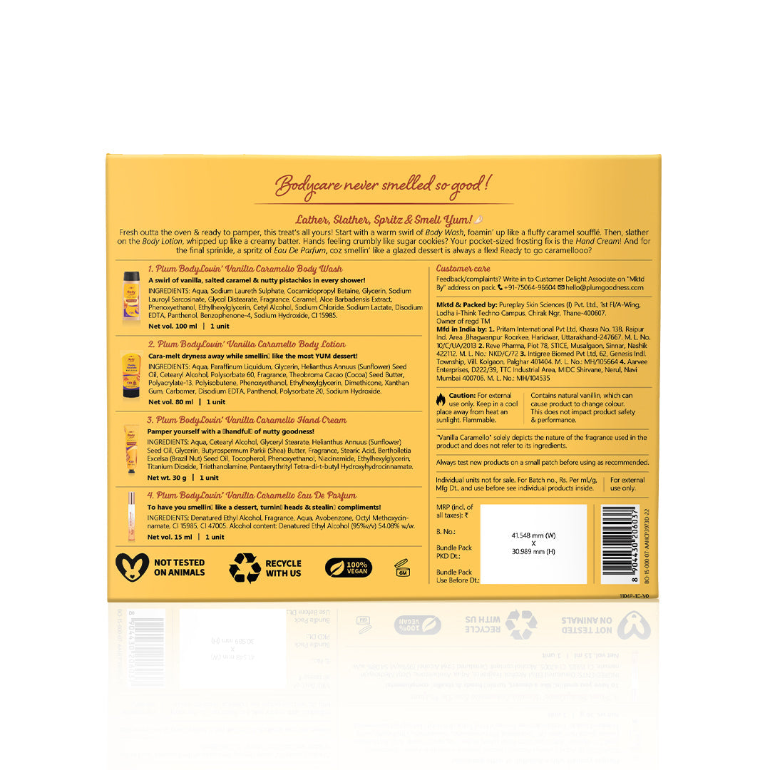 Plum Goodness Vanilla Caramello Bath & Body Gift Set by BodyLovin'