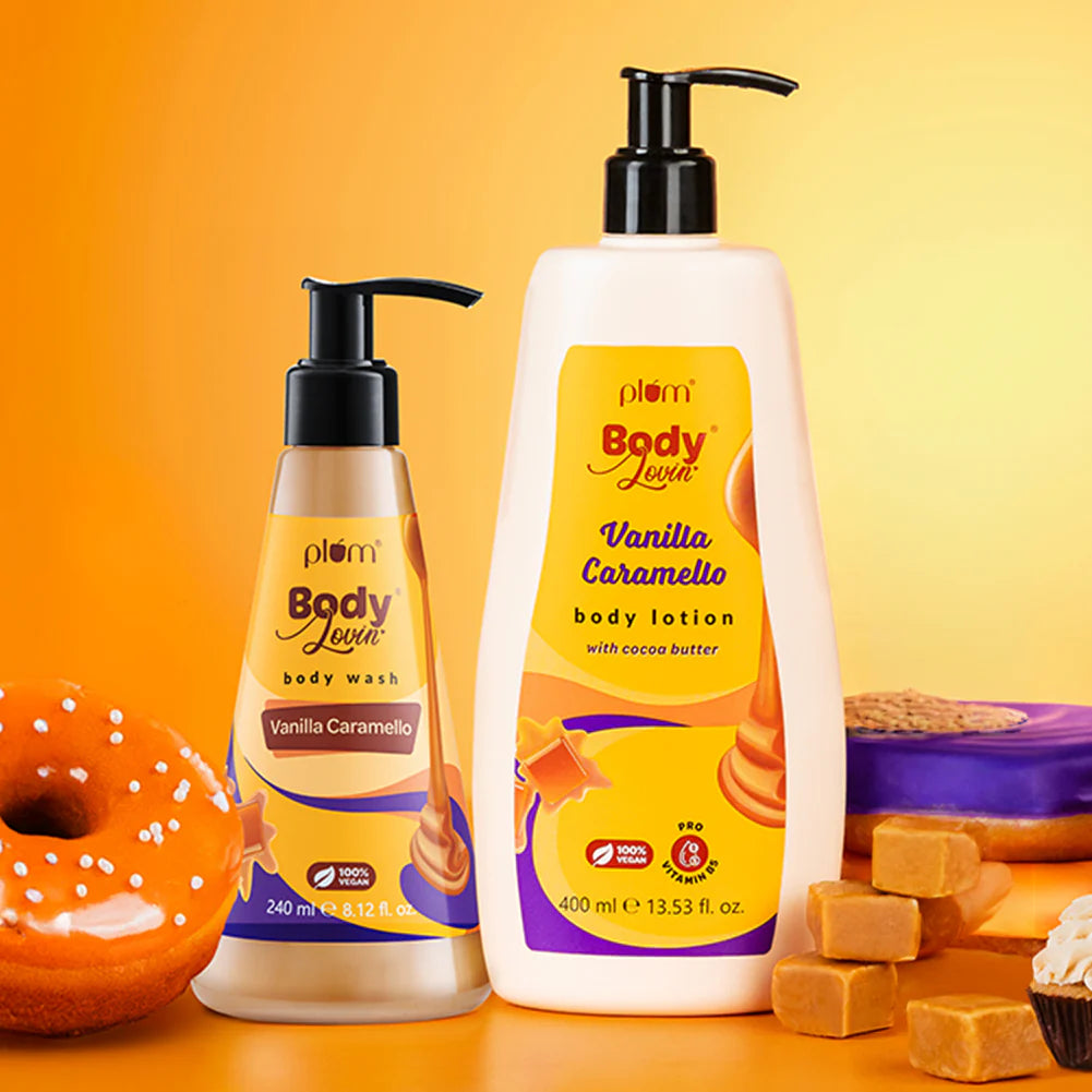 Plum Goodness Vanilla Caramello Body Wash & Body Lotion Duo by BodyLovin'