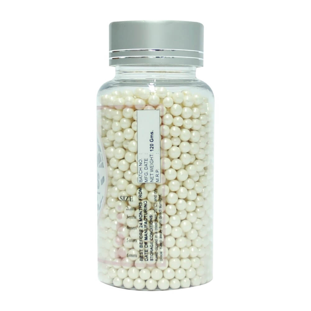 Confect White Disco Balls Sprinkles 6 MM