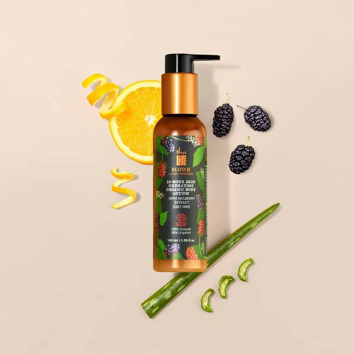 Isha Life 24 Hours Skin Hydrating Organic Lotion With Mulberry Extract - Indyancart