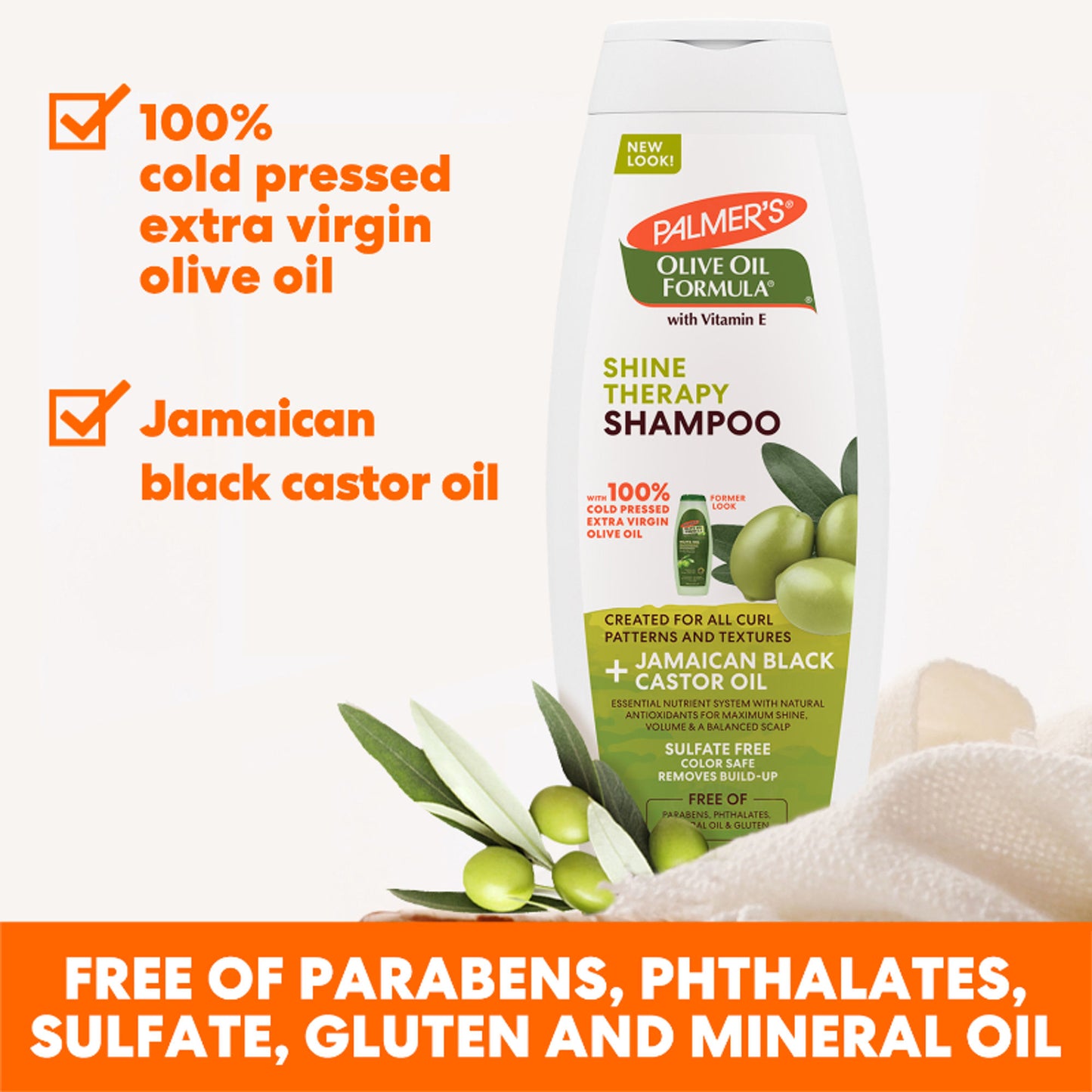 Palmer's Olive Oil Smoothing Shampoo For Extra Shine, Colour Safe, Free Of Sulfates, Parabens