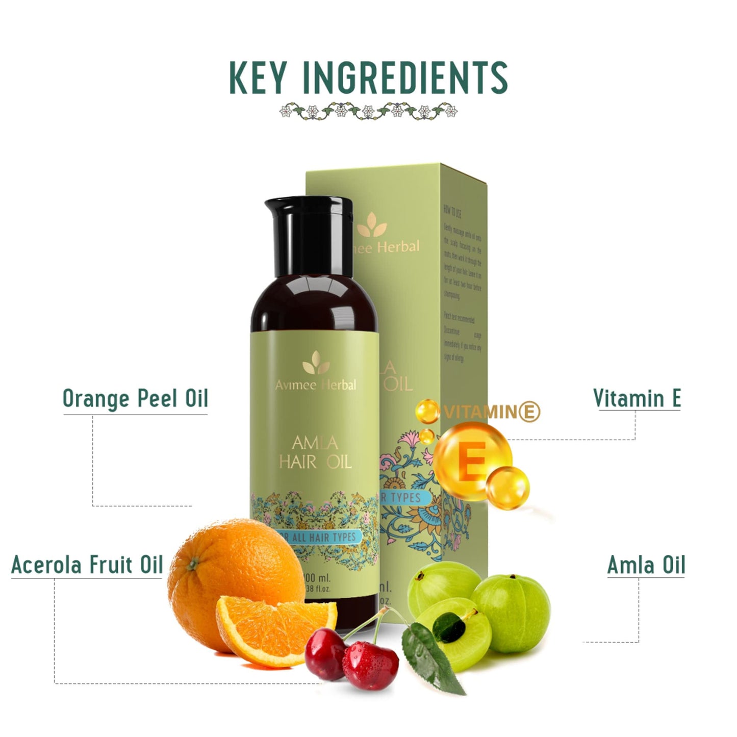 Avimee Herbal Amla Hair Oil For Long & Strong Hair - Mineral Oil Free