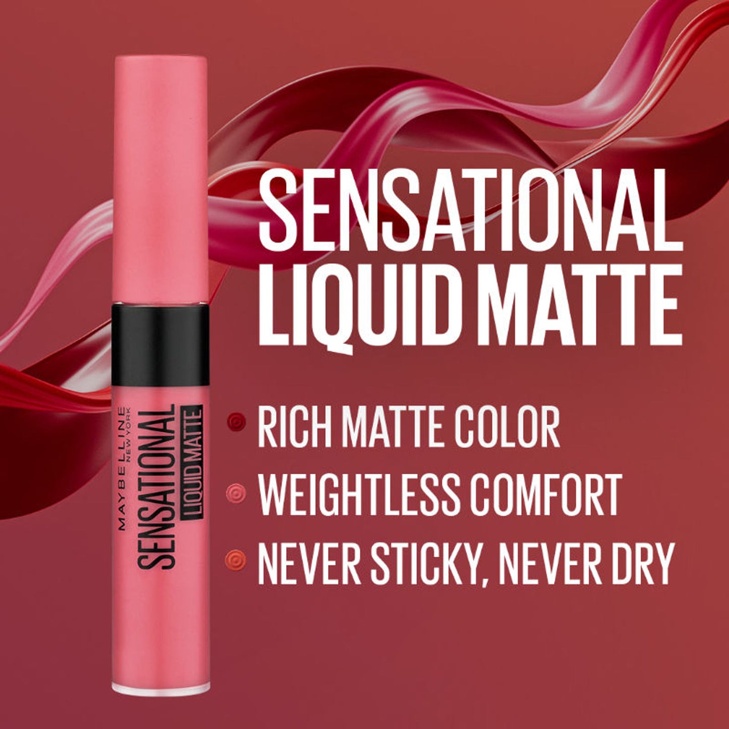 Maybelline New York Sensational Liquid Matte Lipstick, Long-lasting - 03 Flush It Red - 04 Easy Berry