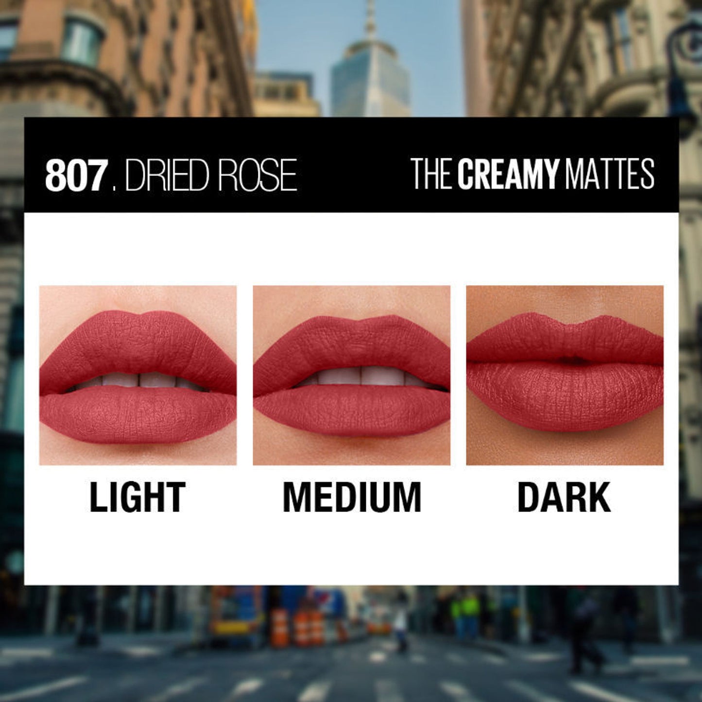Maybelline Color Sensational Creamy Matte Lipstick, 12H Formula - 640 Red Liberation - Dried Rose