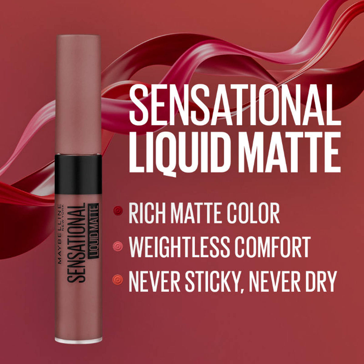 Maybelline New York Sensational Liquid Matte Lipstick, Long-lasting - Get Undressed