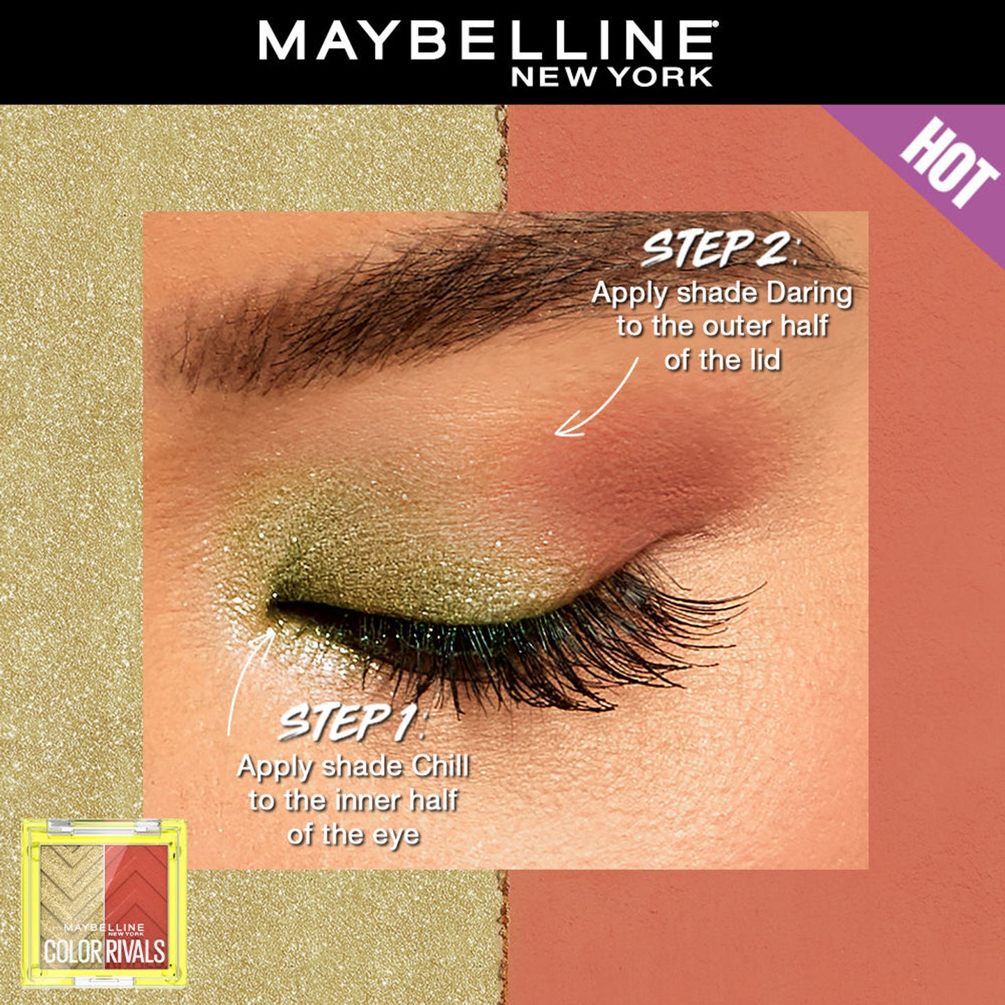 Maybelline New York Color Rivals Longwear Duo Eyeshadow Palette - Chill X Daring