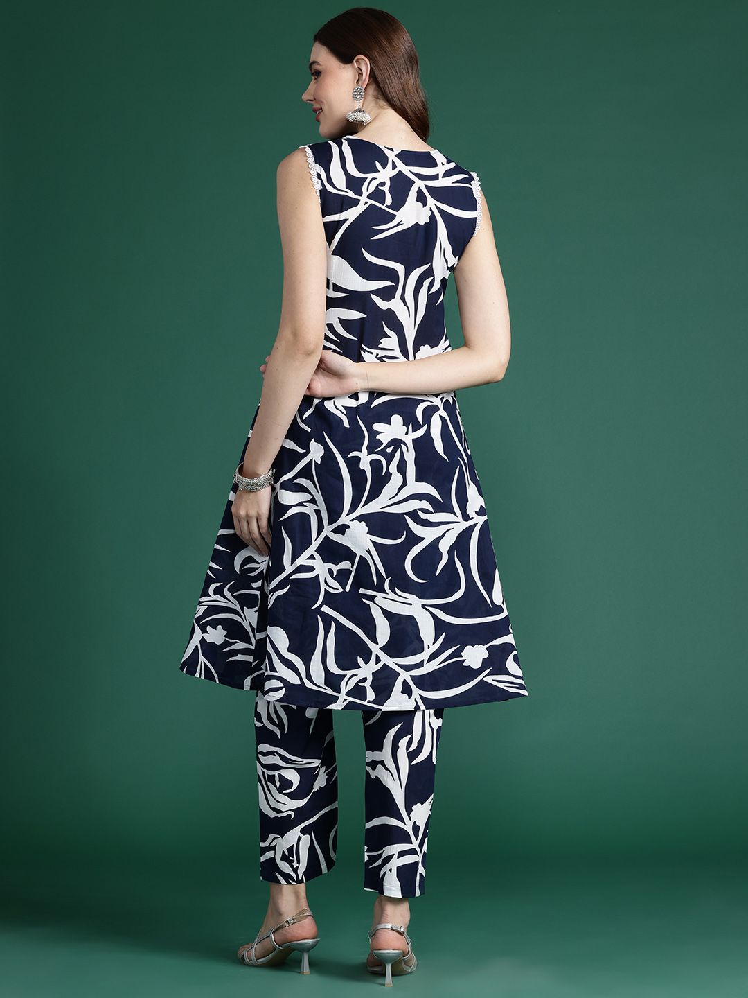 Dhiyona IE Printed Pure Cotton Tunic With Trousers