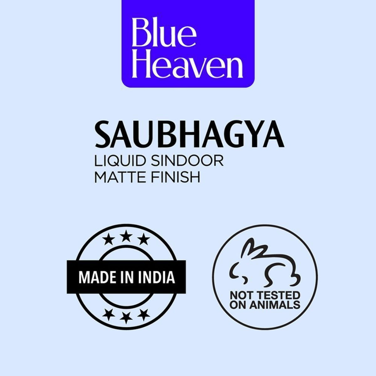 Blue Heaven Saubhagya Sindoor in maroon color, showcasing the elegant packaging and vibrant maroon powder inside.