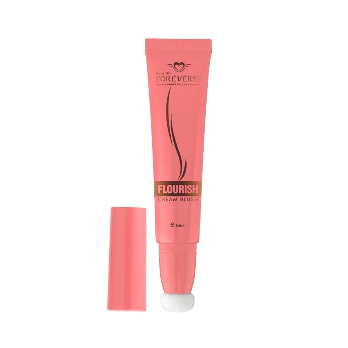 Daily Life Forever52 Flourish Cream Blush FCB003 in a sleek compact with soft pink shade and smooth, blendable texture.