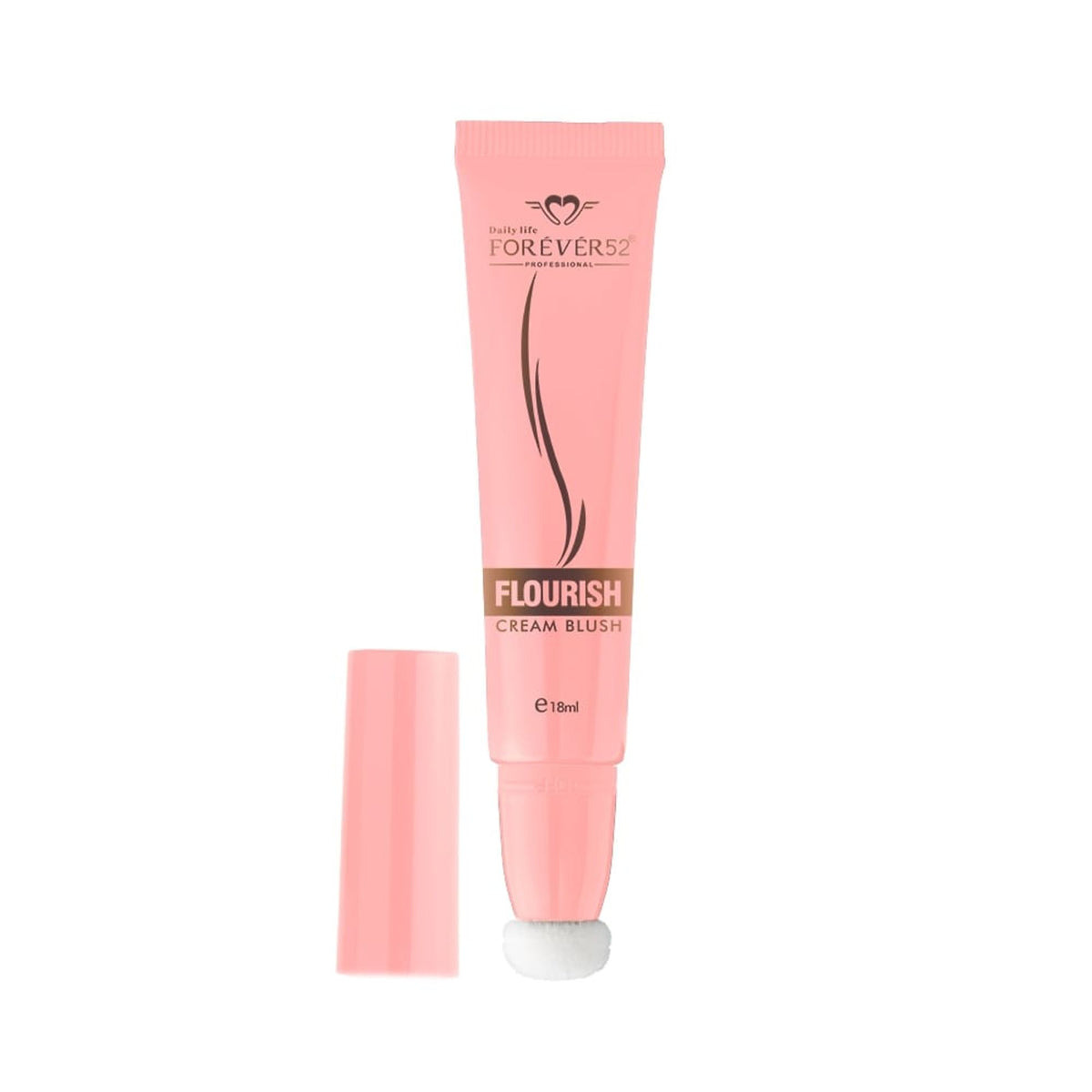 Daily Life Forever52 Flourish Cream Blush FCB004 in a compact container with a soft pink shade, shown on a white background.