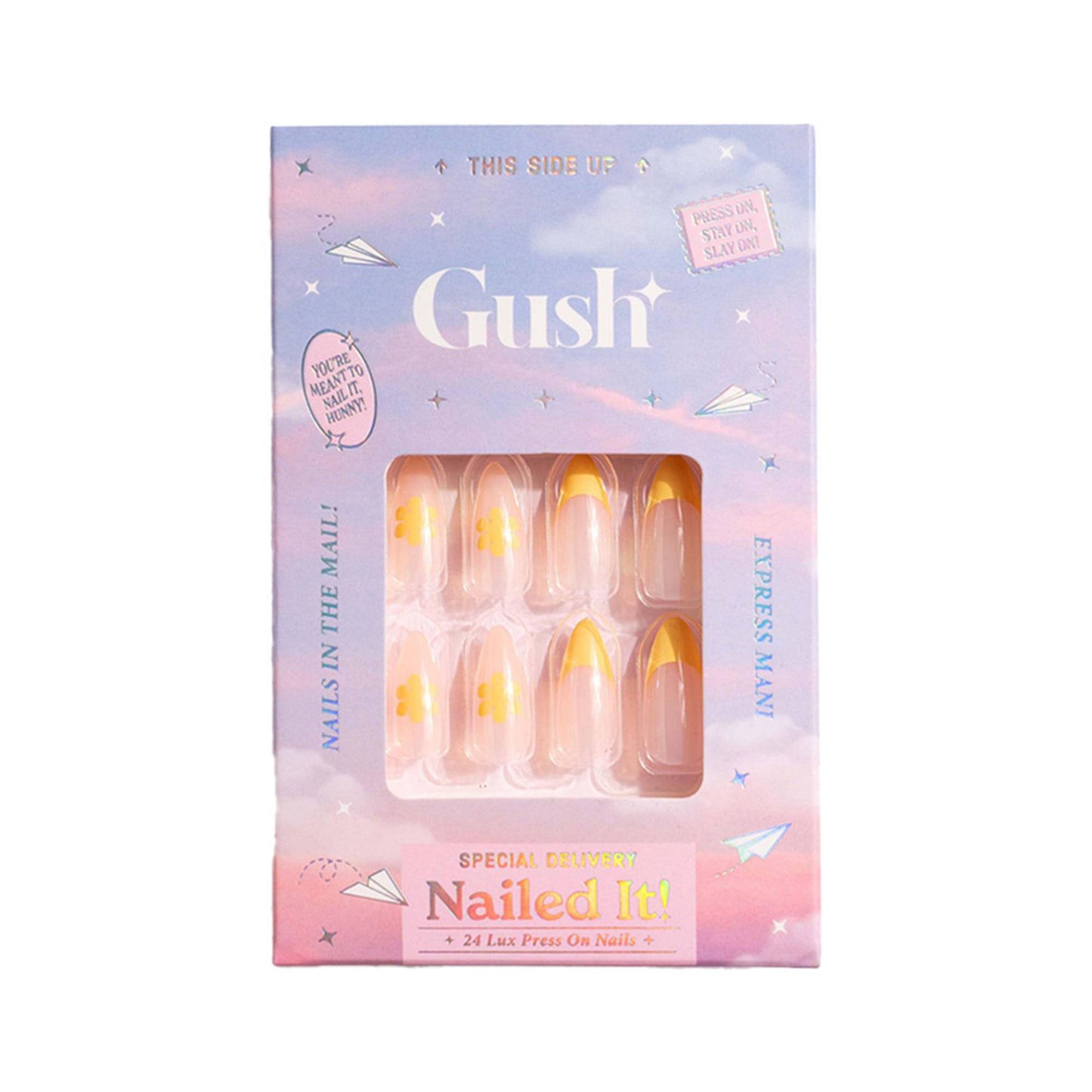 Gush Beauty Nailed It Reusable Luxury Press On Nails (Round Shape) - Summer Flowers