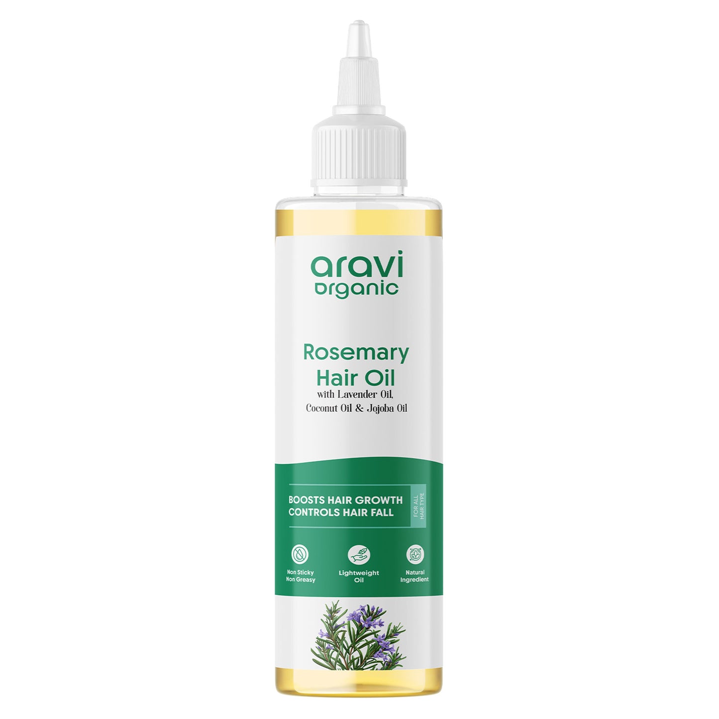Aravi Organic Rosemary Lavender Hair Oil For Hair Growth & Hair Fall Control, 100% Pure & Natural