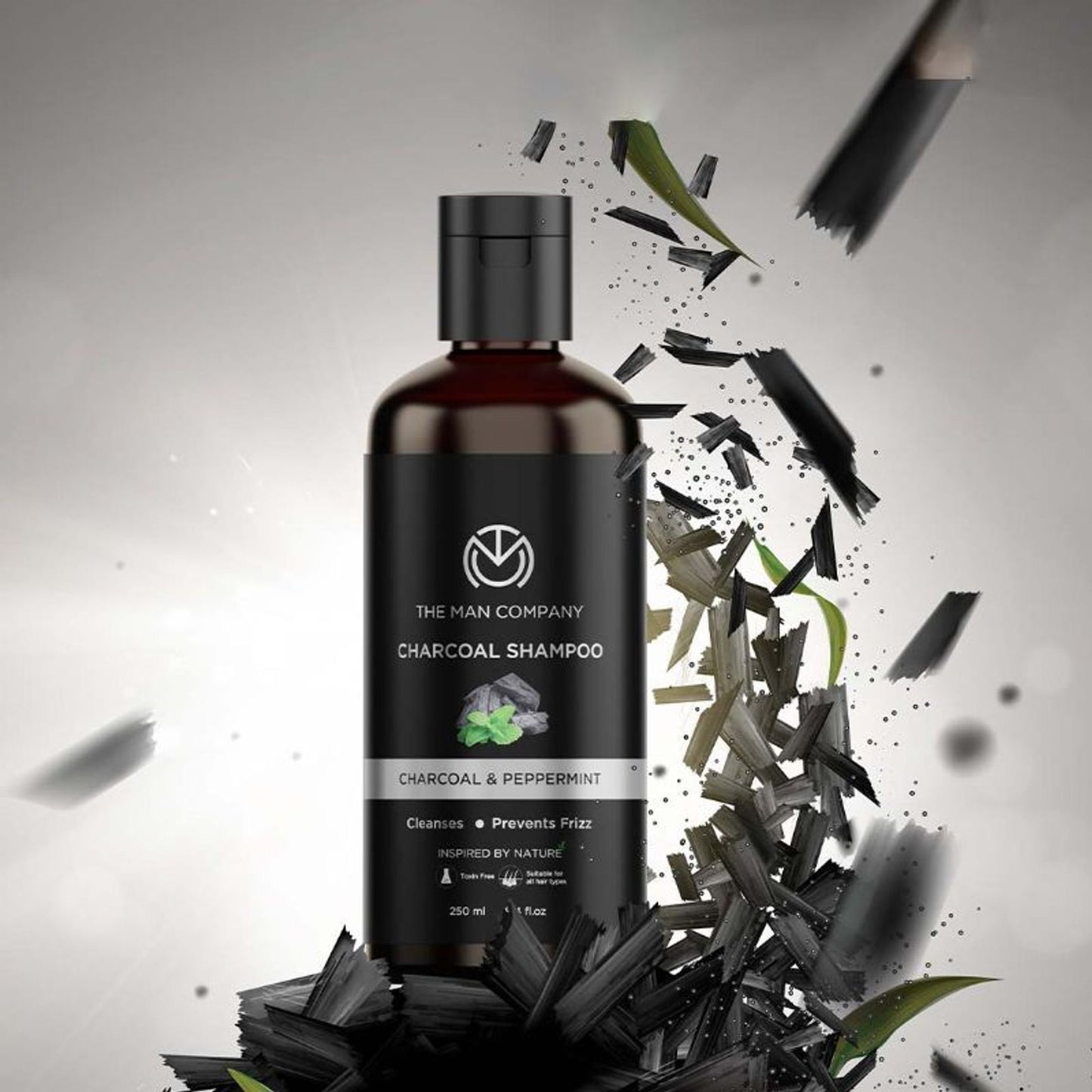 The Man Company Charcoal Shampoo With Pepper Mint & Charcoal