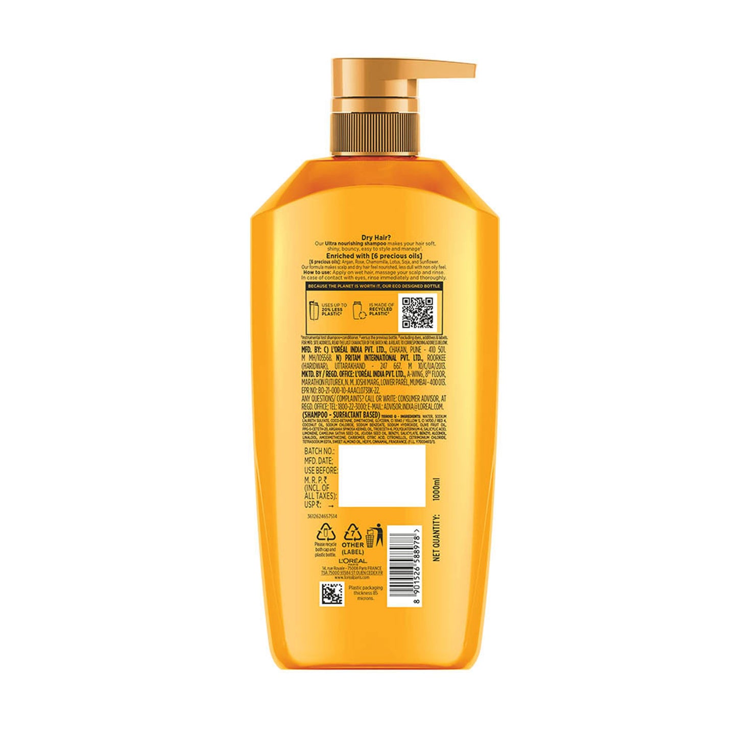 L'Oréal Paris 6 Oil Nourish Shampoo For Moisturising & Hydrating Dry & Dull Hair