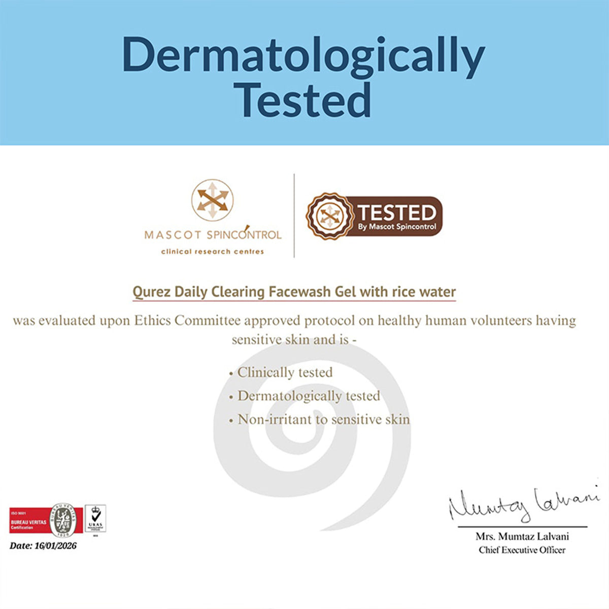 Qurez Daily Clearing Facewash With 10% Rice Water, 1% Salicylic Acid & Dermatologically Tested