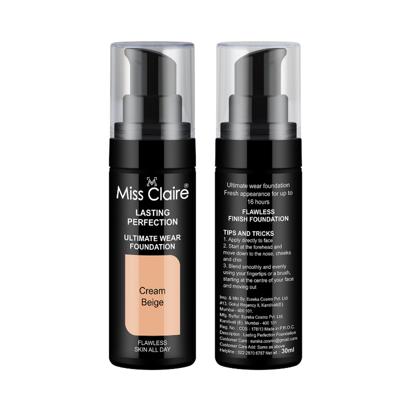 Miss Claire Lasting Perfection Ultimate Wear Foundation - 21 Cream Beige