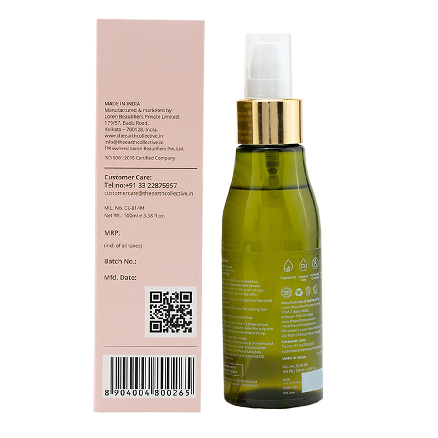 The Earth Collective Hair Serum, Sun Protection Hair Sunscreen