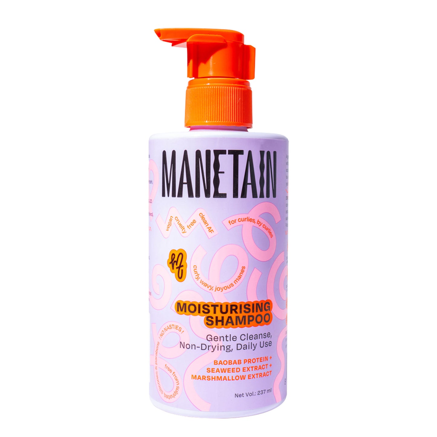 Manetain Moisturising Shampoo For Curly Hair - Gentle Cleanser For Soft &Defined Curls - CG Friendly