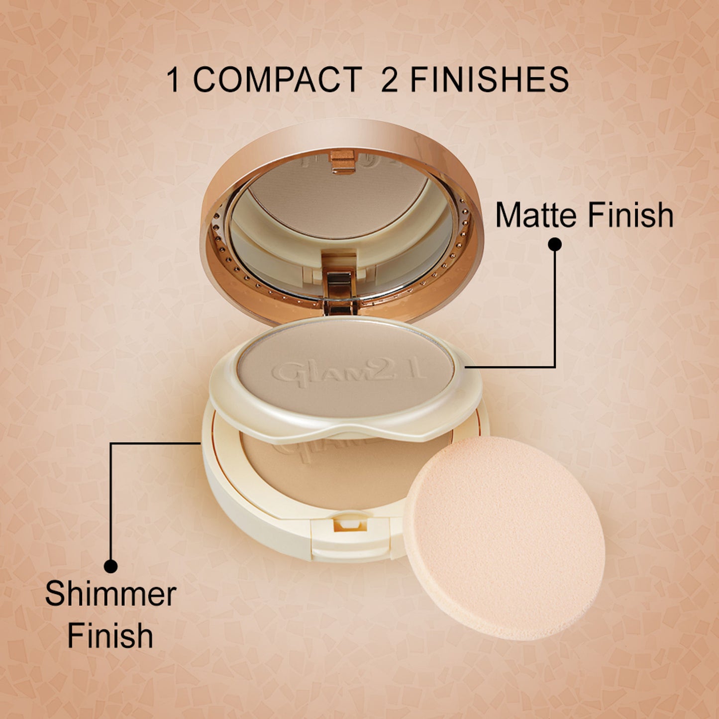 GLAM21 Clear & Bright 2-in-1 Silk Compact Powder - Marble-01