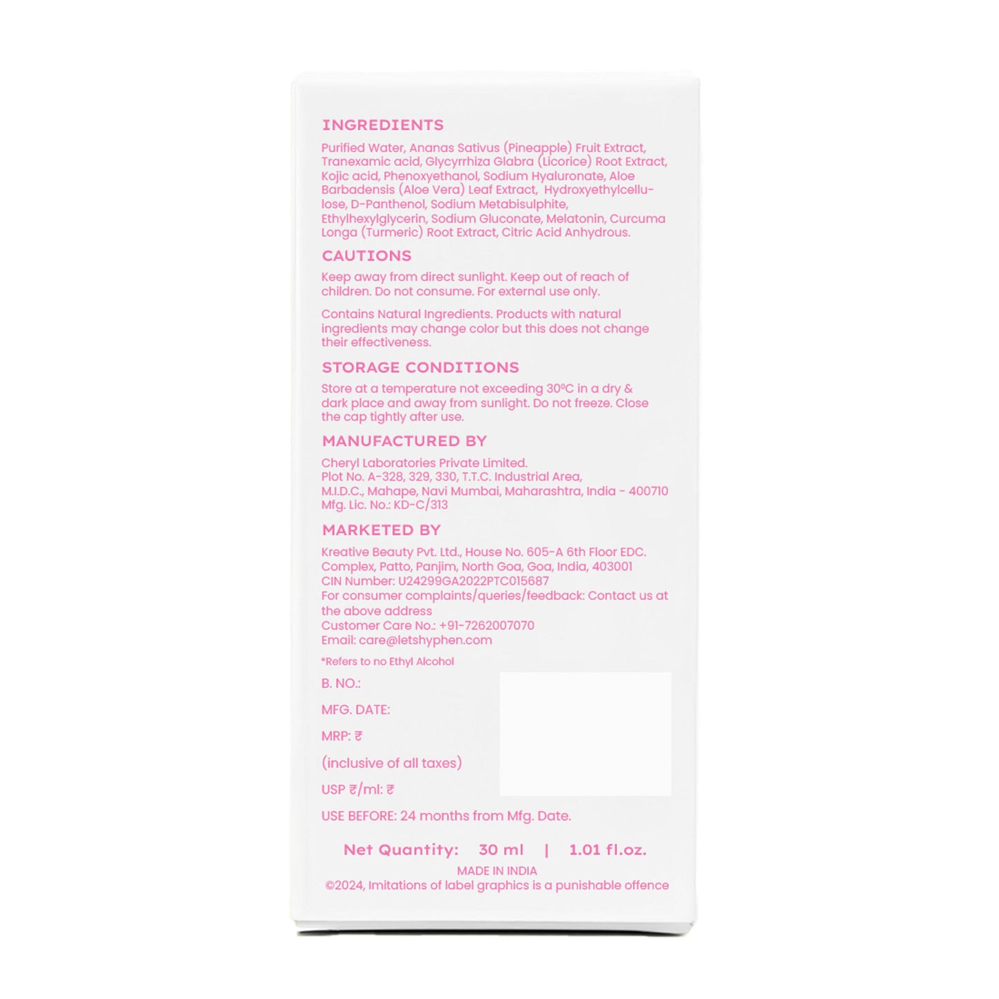 Hyphen Advanced De-Pigmentation Serum
