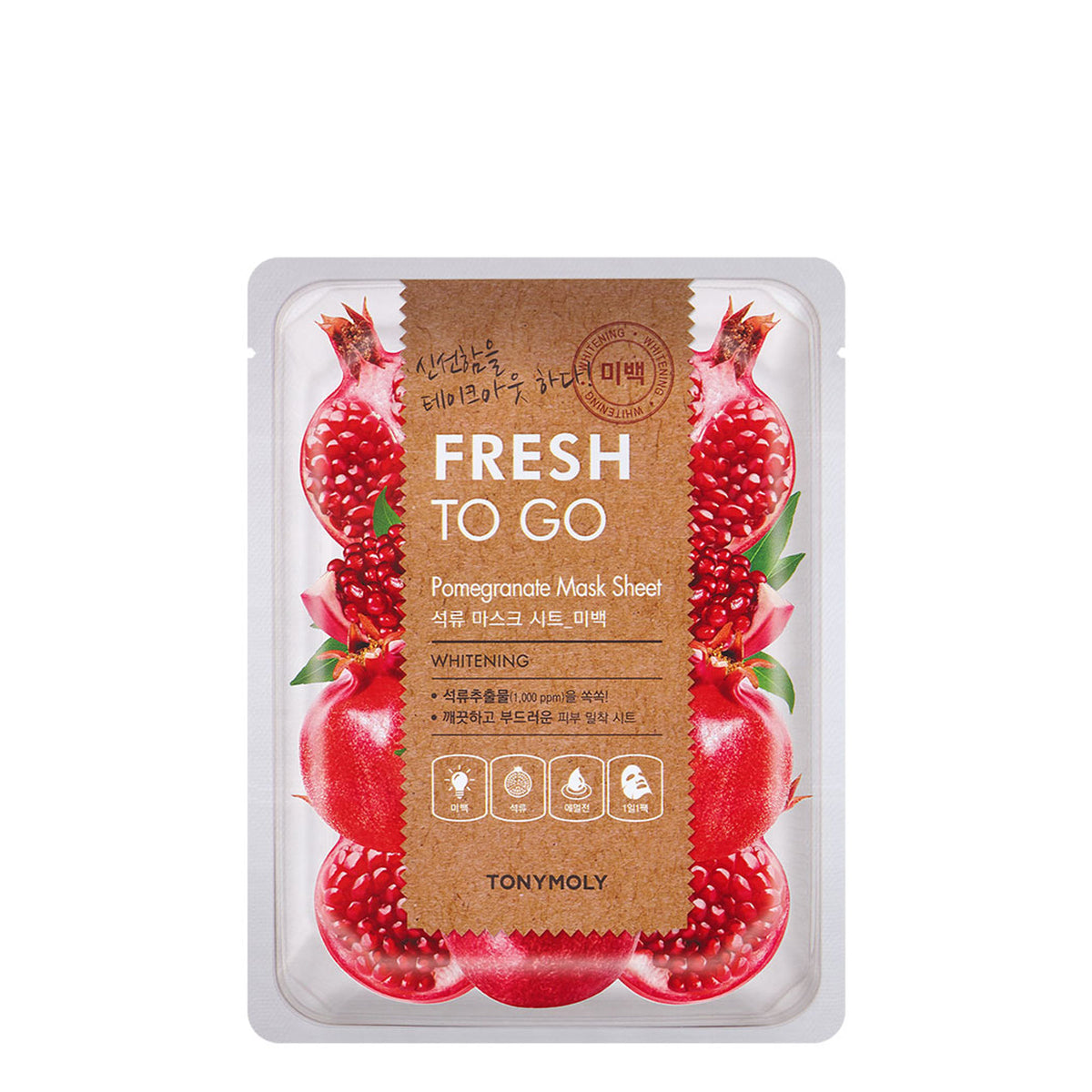 TONYMOLY Korean Fresh To Go Face Sheet Mask - Pomegranate