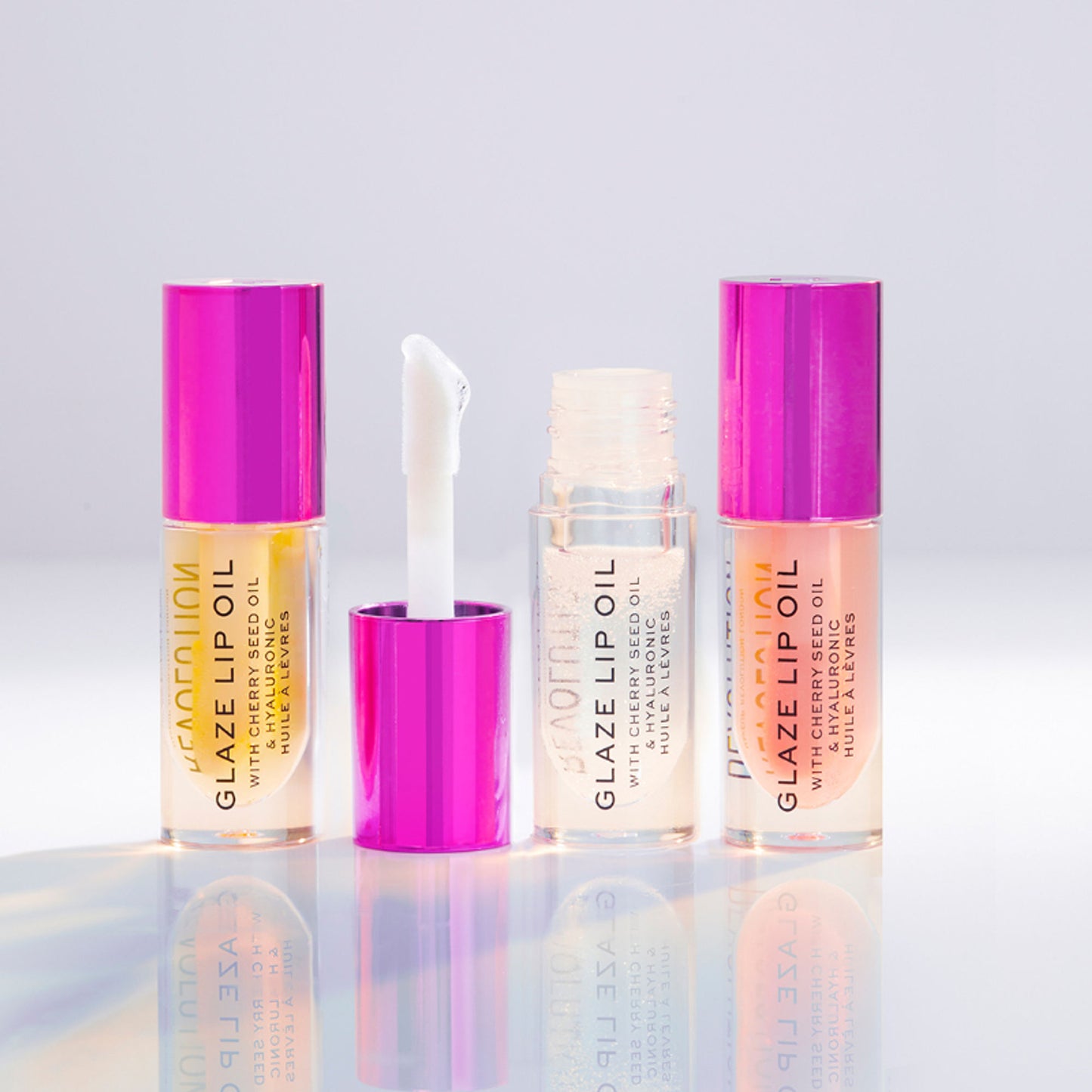 Makeup Revolution Glaze Lip Oil Intense Nourishment With Hyaluronic Acid Vitamin E - Glam Pink