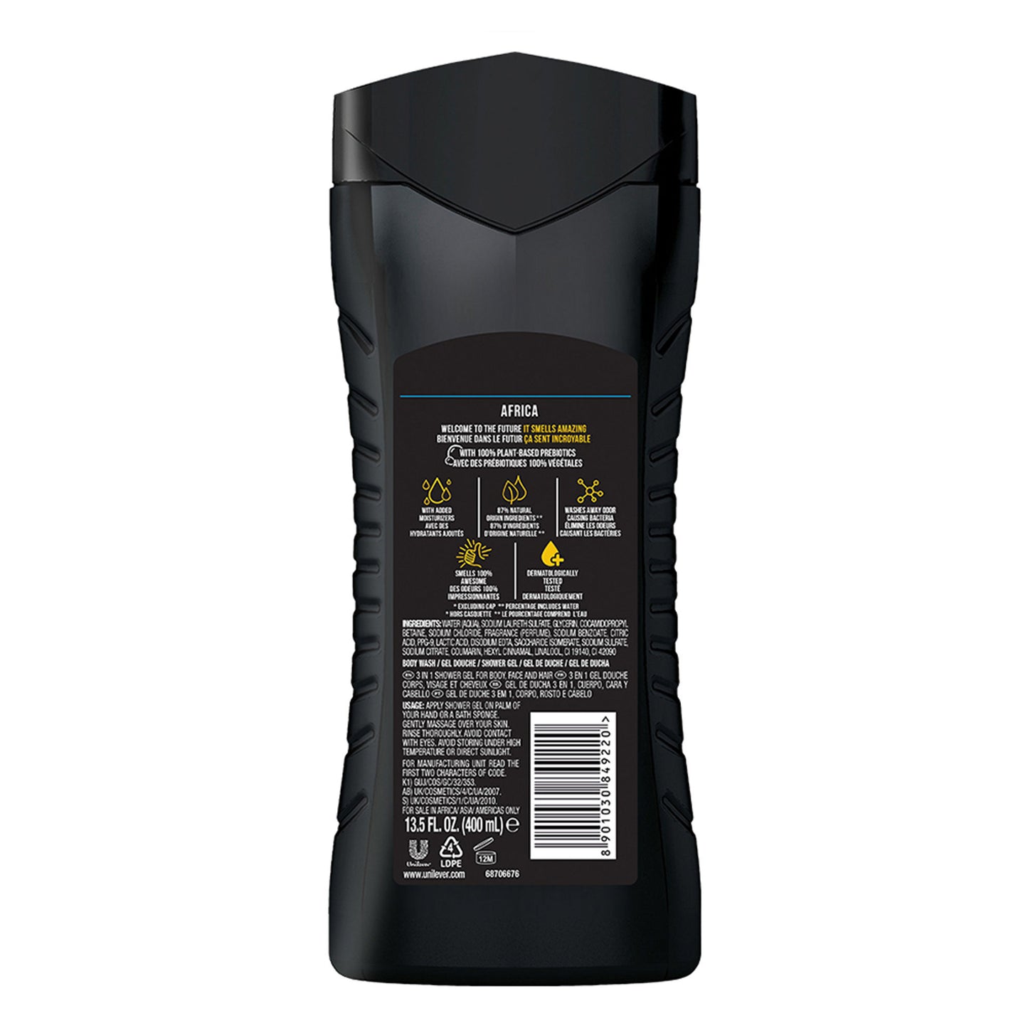 Axe Africa 3 In 1 Body, Face & Hair Wash For Men