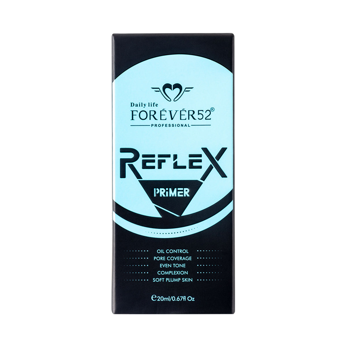 Daily Life Forever52 Reflex Primer bottle, clear liquid skincare product with white cap, designed for priming skin before makeup application.