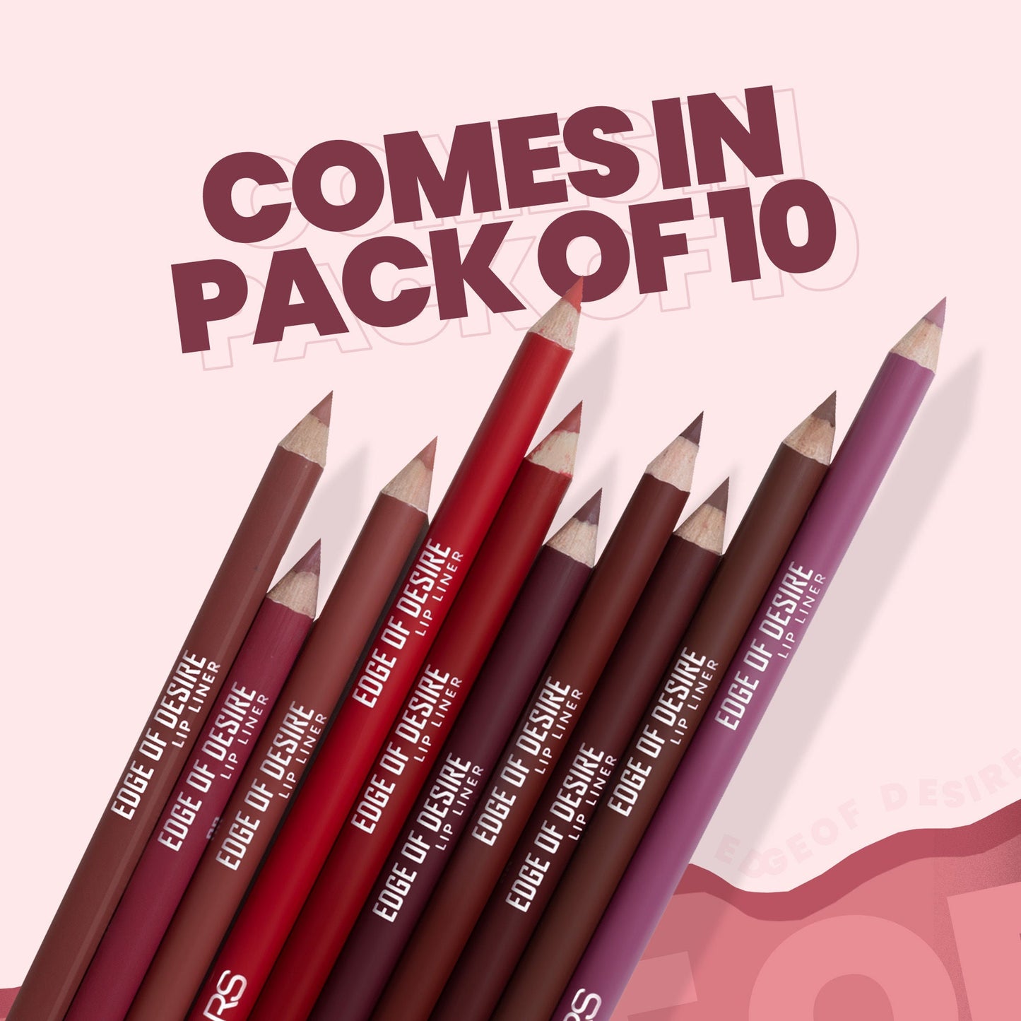 MARS Cosmetics Matte Lip Liner Pack of 10 - Set A