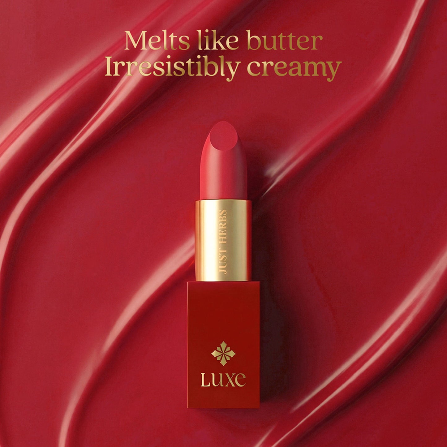 Just Herbs Luxe Satin Melt High Shine Lipstick - 09 Searing Scarlet