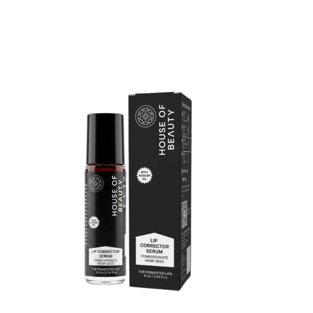 House Of Beauty Lip Corrector Serum in a sleek bottle, designed to improve lip appearance and smoothness.