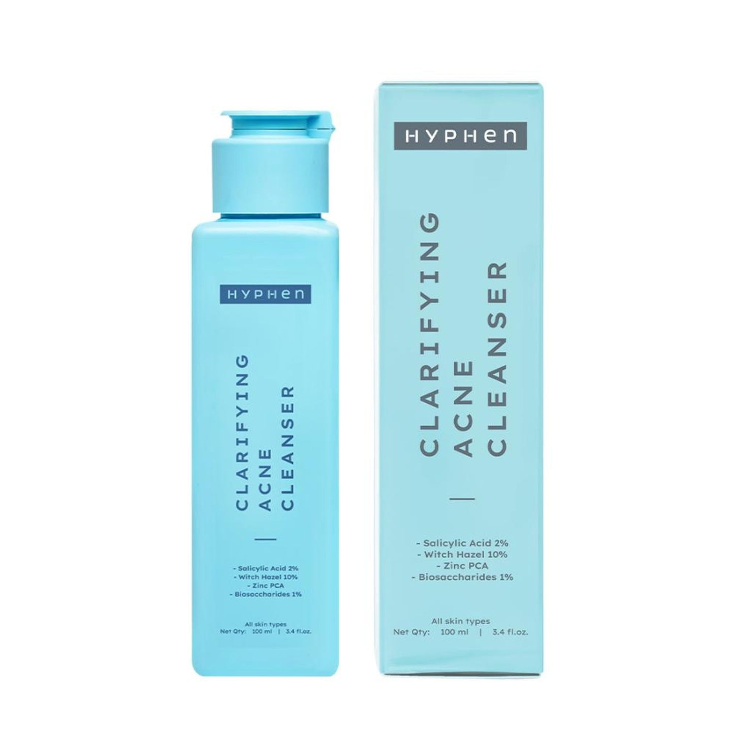 Hyphen Clarifying Acne Cleanser With 2% Salicylic Acid, Anti-Acne Face Wash For Oil Control
